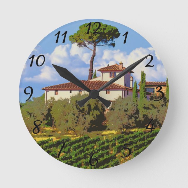 Horloge Ronde Poster de Tuscany Italy (Recto)