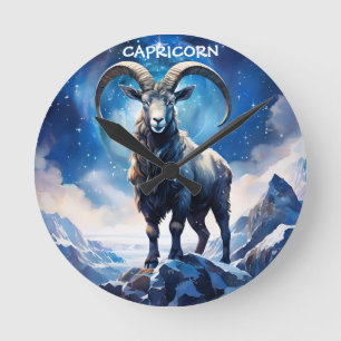 Horloge Ronde Poster du panneau Zodiac Capricorn