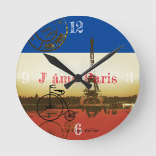 Horloge Ronde Poster La Tour Eiffel