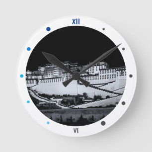 Horloge Ronde Potala Palace, Lhassa la nuit, Tibet (horloge)