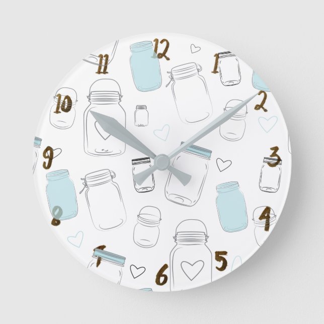 Horloge Ronde Pots en grès de campagne rustiques (Recto)