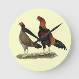 Horloge Ronde Poulets à roue d'Aseel