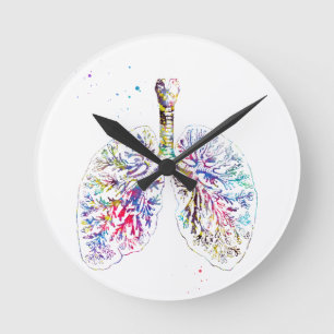 Horloge Ronde Poumons anatomiques
