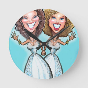 Horloge Ronde Poupées de gâteaux Mariages lesbiennes