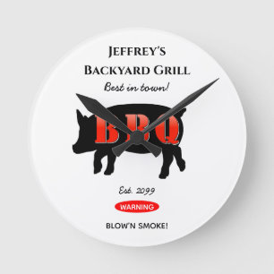 Horloge Ronde Pour Lui Jardin Grillant BBQ Mur Clock