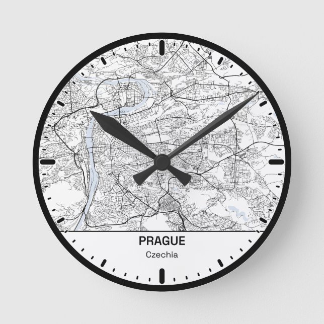 Horloge Ronde Prague Clock City Line Art (Recto)