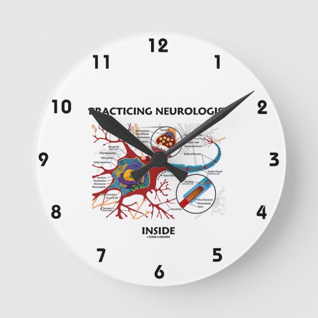 Horloge Ronde Pratiquer un neurologue à l'intérieur (Neuron Syna (Recto)