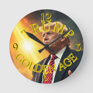 HORLOGE RONDE PRÉSIDENT DONALD TRUMP ÂGE D'OR
