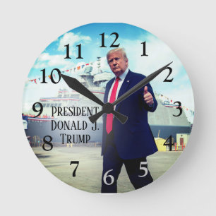 Horloge Ronde President Donald Trump Thumbs