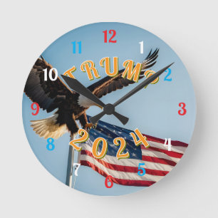 HORLOGE RONDE PRÉSIDENT TRUMP 2024