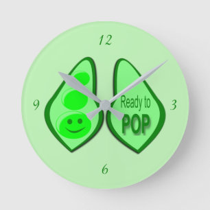 Horloge Ronde Prêt à cueillir des pois verts