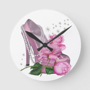 Horloge Ronde Pretty pink Hi Heel Rose