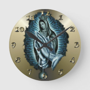 Horloge Ronde Prière bénie de Vierge Marie
