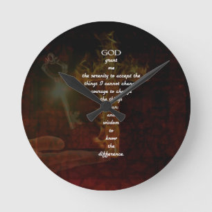 Horloge Ronde Prière Sérénité Avec Beau Art Chrétien