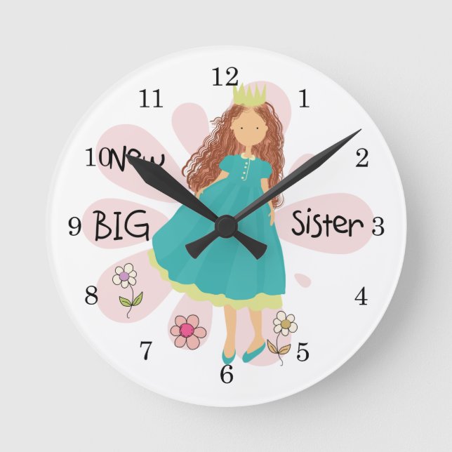 Horloge Ronde Princesse Big Soeur Cheveux Brown (Recto)