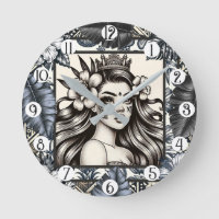 Princesse Polynésienne Fleurs Bleues Tribal