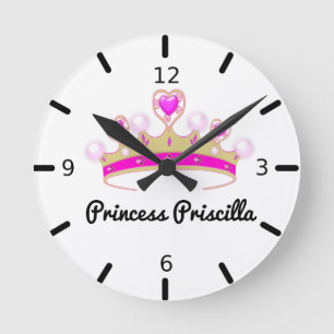 Horloge Ronde Princesse Tiara personnalisée