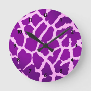 Horloge Ronde Print de Purple Giraffe