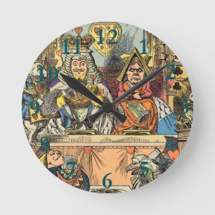 Horloge Ronde Procès d'Alice : Le valet de cœur Vintage