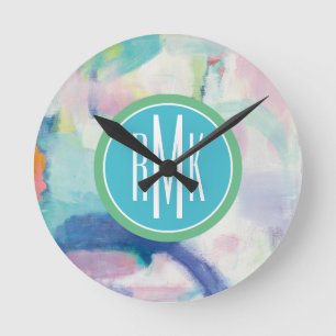 Horloge Ronde Procès du monogramme   et lumineux bien aéré