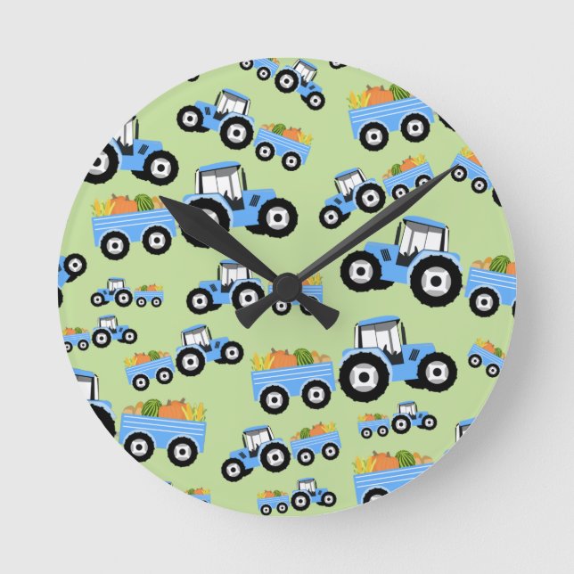 Horloge Ronde Production de Camion Blue Tracteur (Recto)