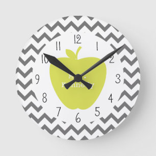 Horloge Ronde Professeur au néon gris de Chevron Apple