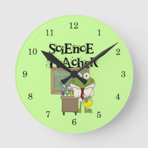 Horloge Ronde Professeur de Sciences de grenouille