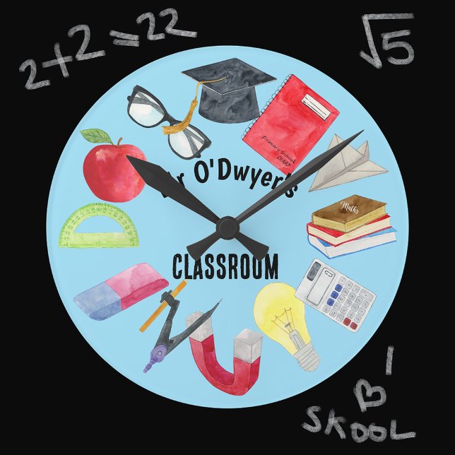 Horloge Ronde Professeurs Objet Professeur Salle de classe Moder (Créateur téléchargé)
