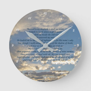 Horloge Ronde Psaume 23 Belle Bible contre chrétien