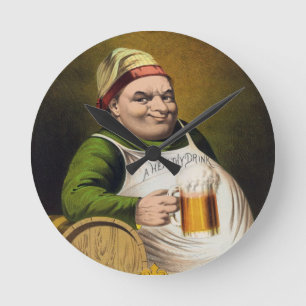 Horloge Ronde Publicité vintage de bière Lager
