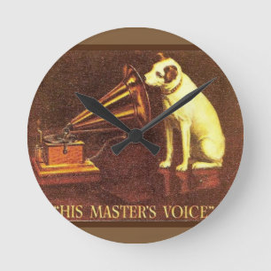 Horloge Ronde Publicité vintage, La Voix de son maître