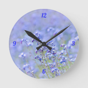Horloge Ronde Purple Flower Country 