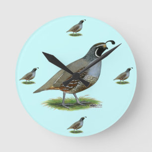 Horloge Ronde Quail de la Californie