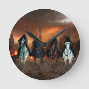 Horloge Ronde Quatre Chevaliers De L'Apocalypse
