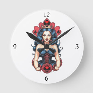 Horloge Ronde Queen of Spades Thunder_Cove
