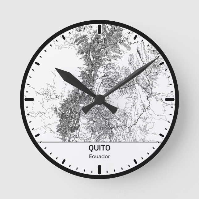 Horloge Ronde Quito Clock City Line Art (Recto)