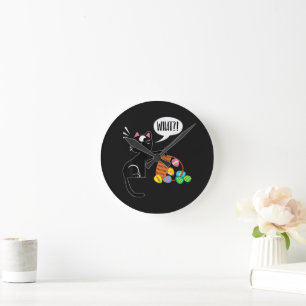 Horloge Ronde QUOI ! Chat de Pâques