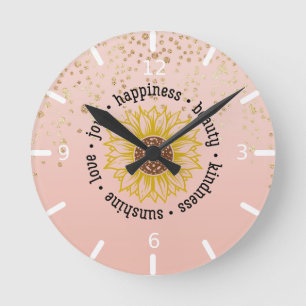 Horloge Ronde Quota inspiratoire Sunflower