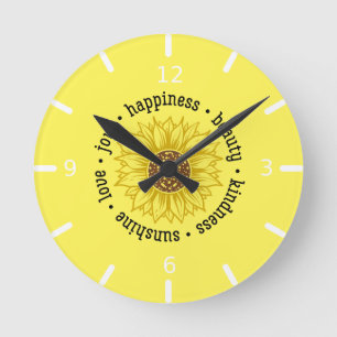 Horloge Ronde Quota inspiratoire Sunflower