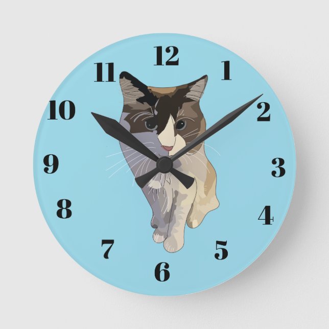 Horloge Ronde Ragdoll cat, pastel blue, stained glass (Recto)