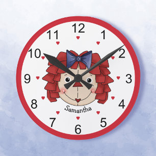 Horloge Ronde Raggedy Ann Face Personnalisé