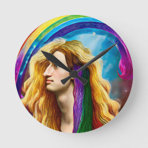 Horloge Ronde Rainbow Deity Homme Of All love Imaginaire Art