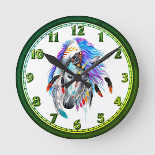 Horloge Ronde Rainbow watercolor
