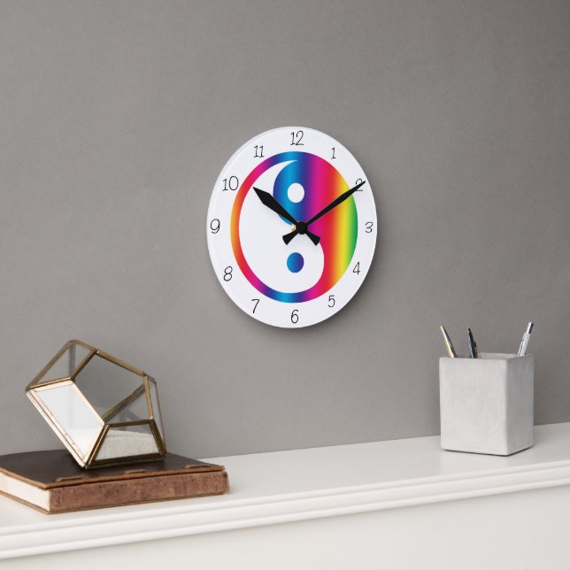 Horloge Ronde Rainbow Yin Yang (Bureau)