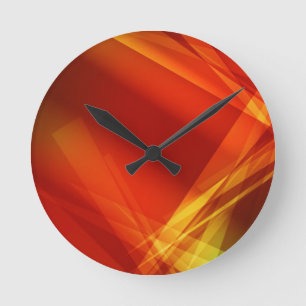 Horloge Ronde RANDO NUMÉRIQUE Abstrait-Arrière - plan ROUGE JA