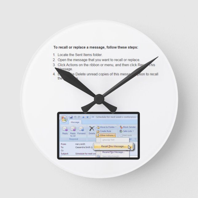 Horloge Ronde rappel (Recto)