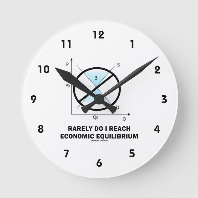 Horloge Ronde Rarely Do I Reach Economic Equilibrium (Recto)