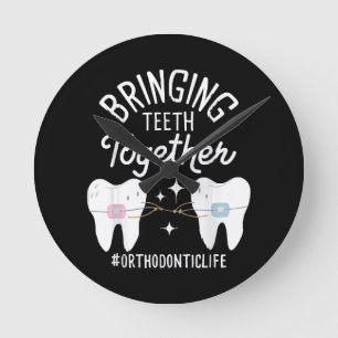 Horloge Ronde Rassembler les dents - Orthodontiste