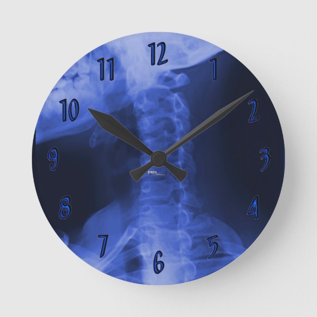 Horloge Ronde Rayé X 2 - Bleu électromagnétique (Recto)