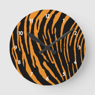 Horloge Ronde Rayures de tigre